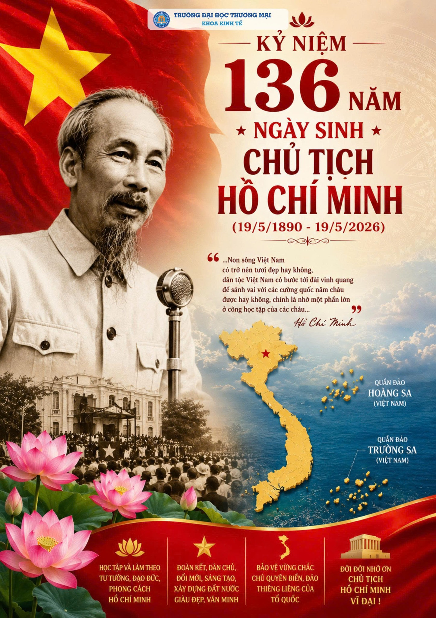 KỶ NIỆM 136 NĂM NGÀY SINH CHỦ TỊCH HỒ CHÍ MINH (19/5/1890 – 19/5/2026)