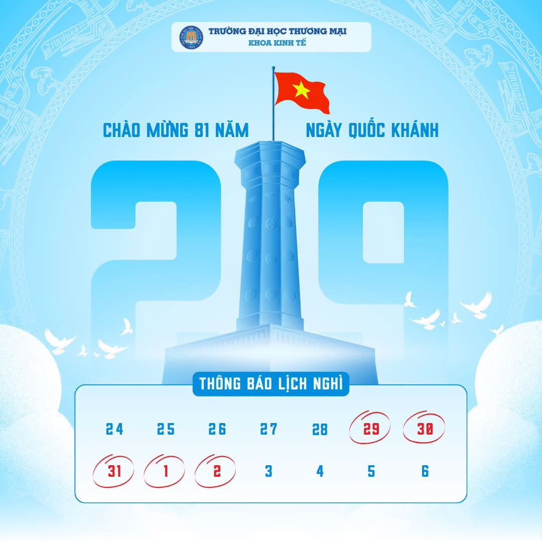 THÔNG BÁO NGHỈ LỄ QUỐC KHÁNH 2/9