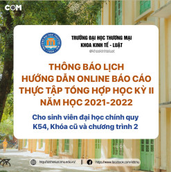 THÔNG BÁO LỊCH HƯỚNG DẪN BCTTTN KỲ II NĂM HỌC 2021-2022