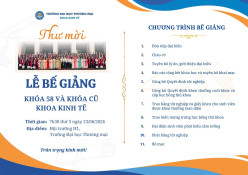 LỄ BẾ GIẢNG SINH VIÊN ĐẠI HỌC CHÍNH QUY KHÓA 58 VÀ KHÓA CŨ – KHOA KINH TẾ